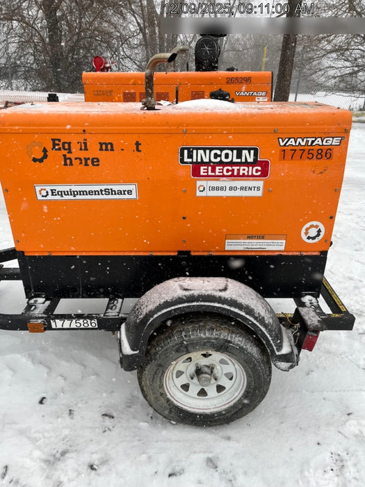2021 Lincoln Electric Vantage 322 Vantage 322 Ready Pak 3 w/ Decals, ORANGE (includes trailer, cable rack, fender light kit) NO Telematics