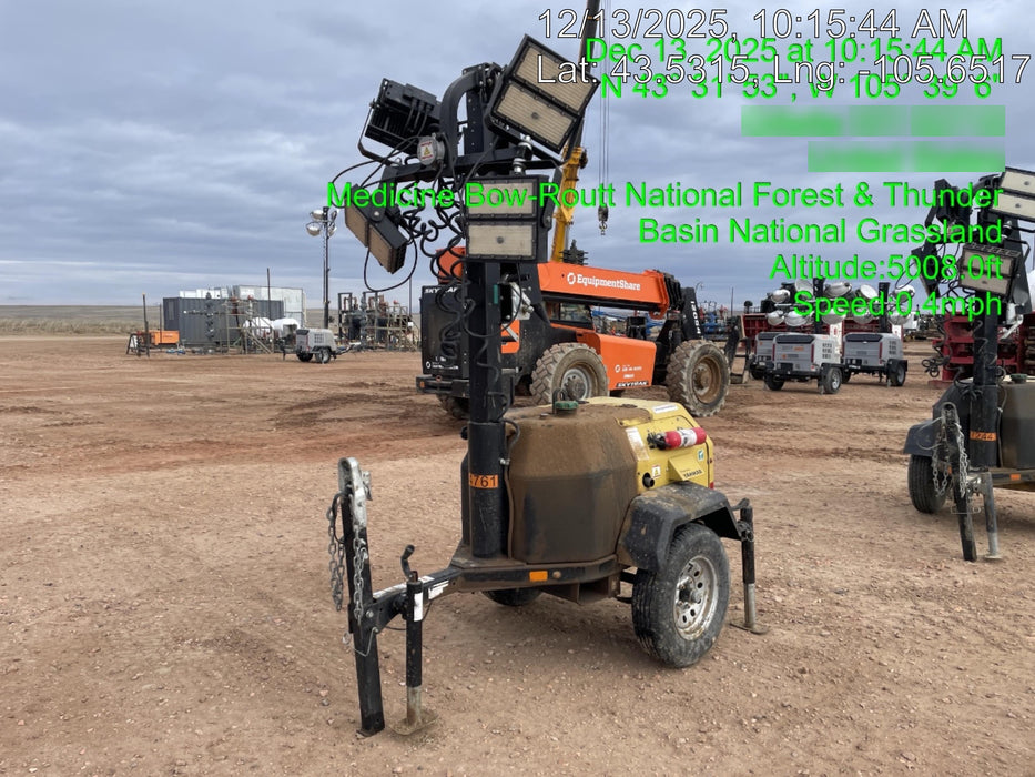 2022 Allmand NLV3GR (4) LED Light Fixture 350W, 23' Vertical Mast, 3kW Prime, Towable, ES Decals, T3