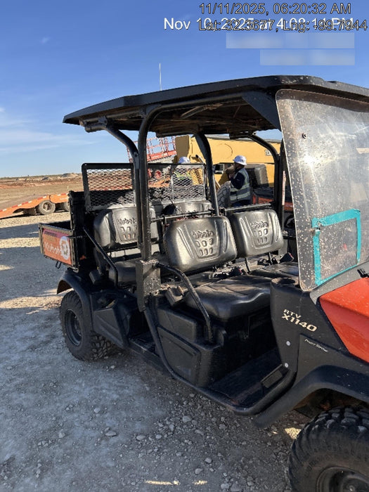 2021 Kubota RTV-X1140W-H Plastic Canopy, Windshield Acrylic Clear, LED Strobe Light, Wire Harness Kit, Back up Alarm