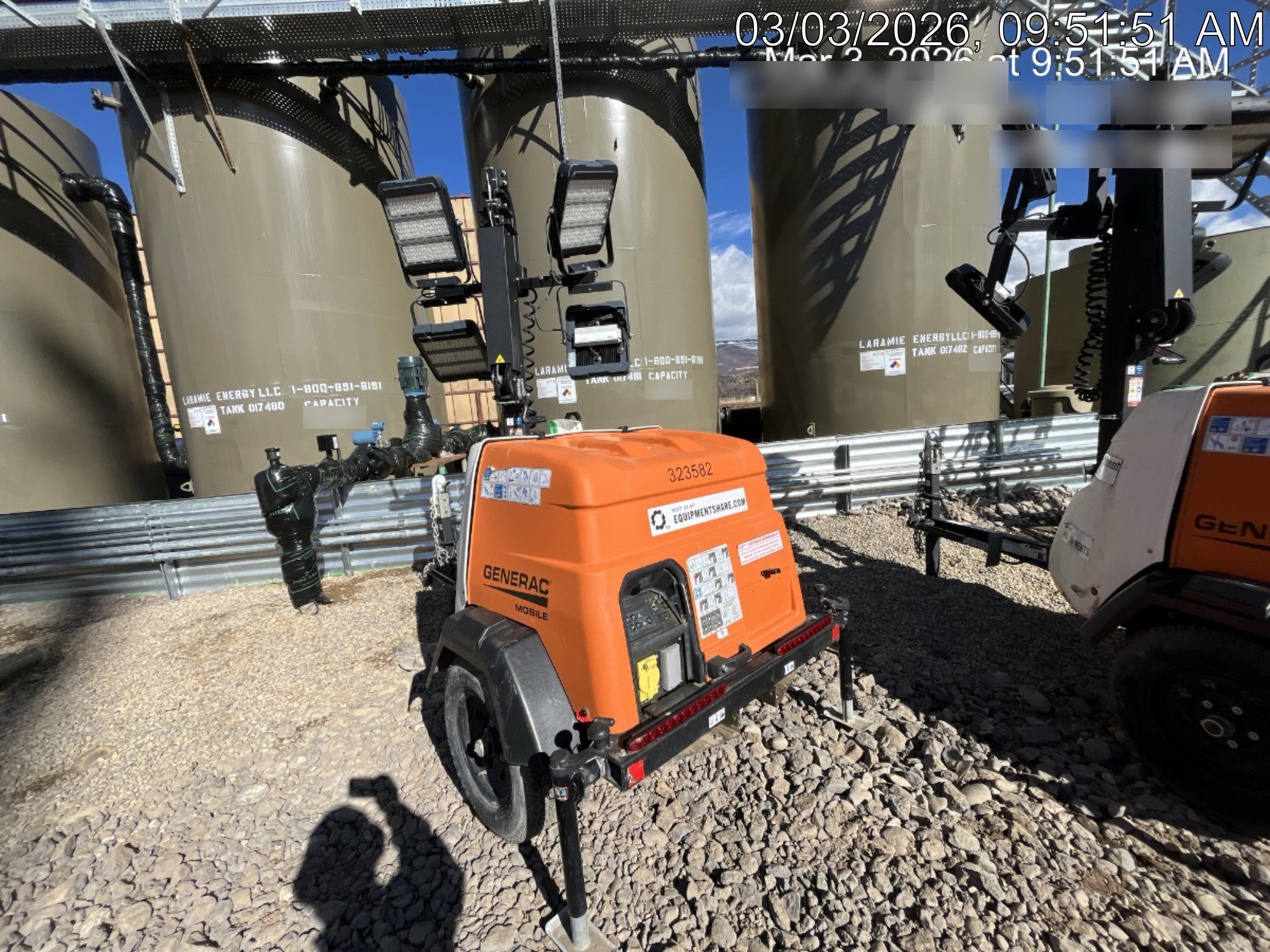 2023 Generac MLT2 Diesel, Flex Switch 120V Input, Powerzone Controller, (4) 320W LED Lights, 4kW Generator, 39.9 Gal Fuel Tank, 2" Ball, T3