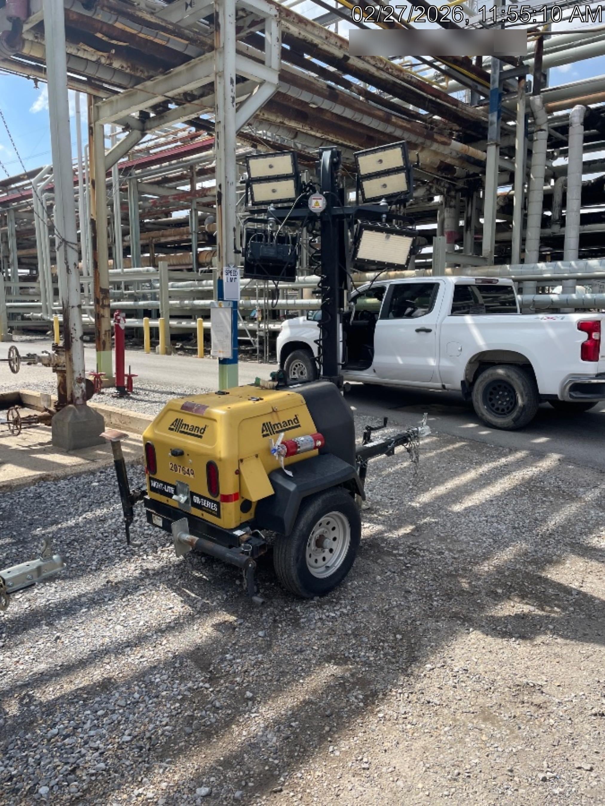 2022 Allmand NLV3GR (4) LED Light Fixture 350W, 23' Vertical Mast, 3kW Prime, Towable, Deep Sea L401, Leveling Jacks, Yanmar T4F 5.8hp
