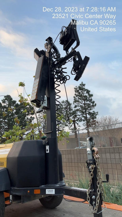 2022 Allmand NLV3GR (4) LED Light Fixture 350W, 23' Vertical Mast, 3kW Prime, Towable, Deep Sea L401, Leveling Jacks, Yanmar T4F 5.8hp