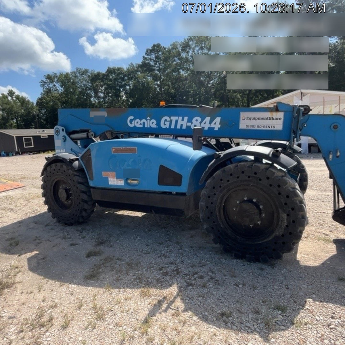 2018 Genie GTH-844 Genie GTH-844 w/ROPS, Work Lights, Solid Tires, RH Cab Mesh, Beacon, 60" Carriage and Forks
