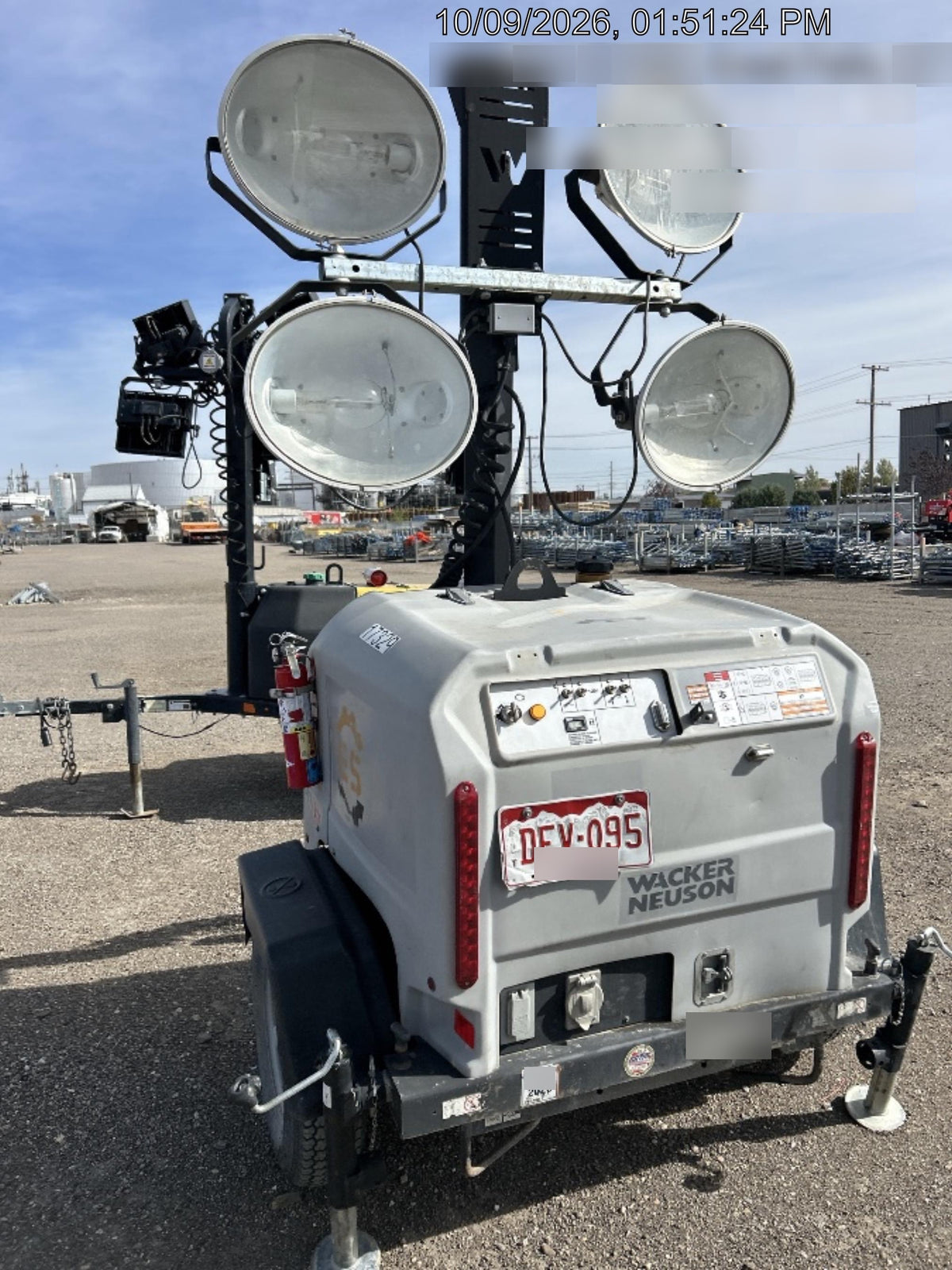 Wacker Neuson LTV6K-MH Wacker Neuson LTV6K Mobile Light Tower w/Fuel Level Sensor Installed