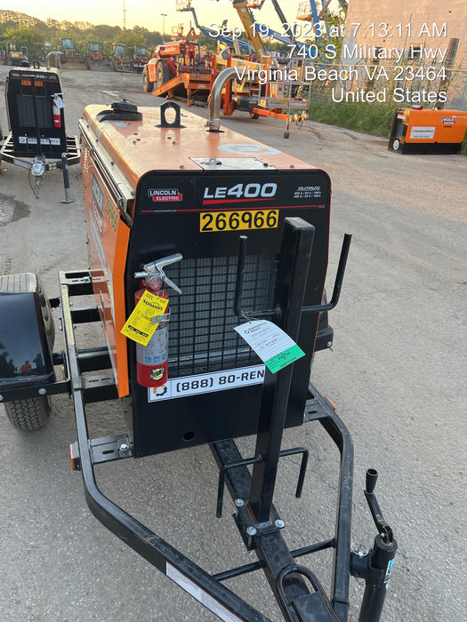 2022 Lincoln Electric LE400 Kubota V1505, Trlr, Cable Rack, Light Kit, ES Decals, T3