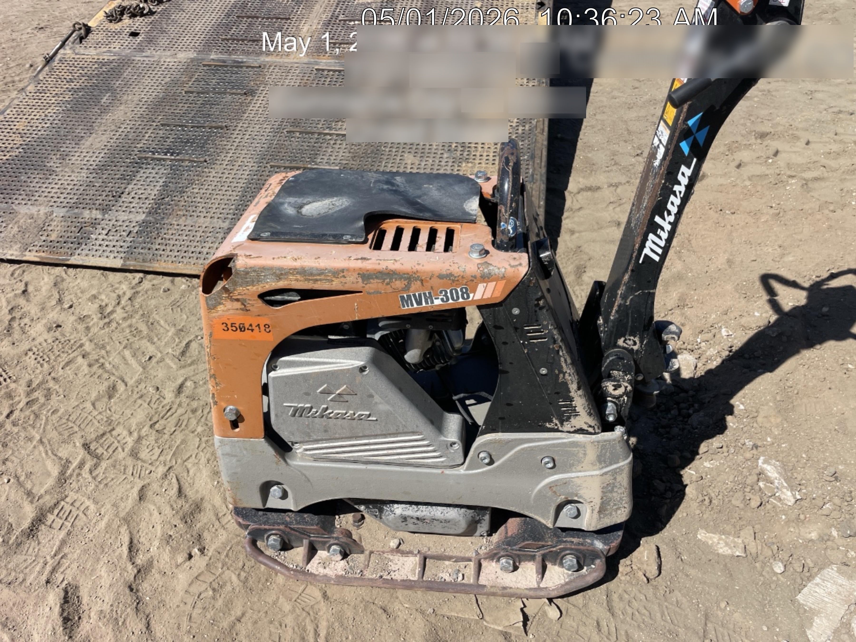 2023 Multiquip MV308GH Honda GX270, 18" Plate, Tachometer