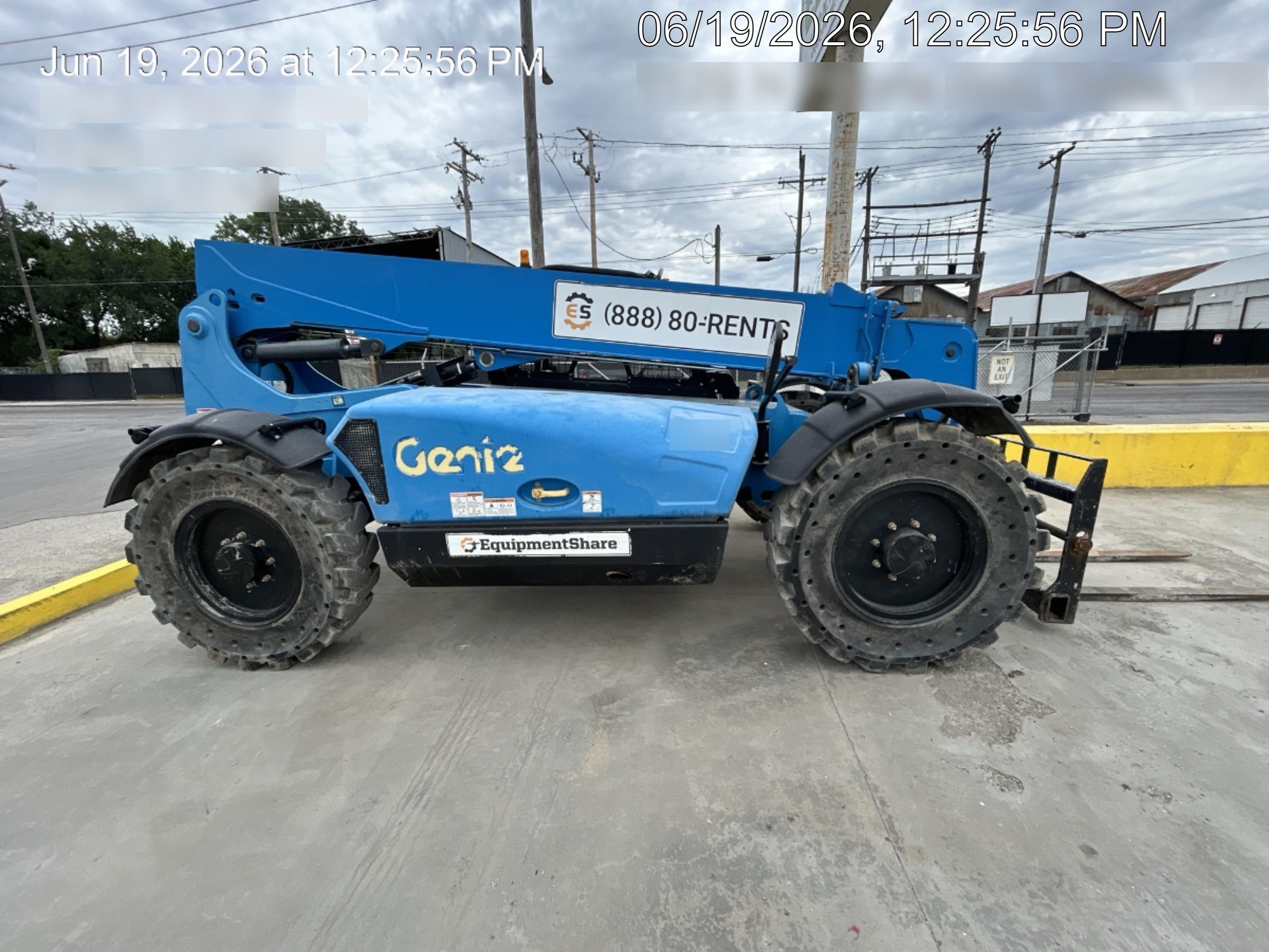 2019 Genie GTH-636 Canopy, Solid RT Tires, LED Work Lights, Beacon 60" QA Carriage, 48" Forks