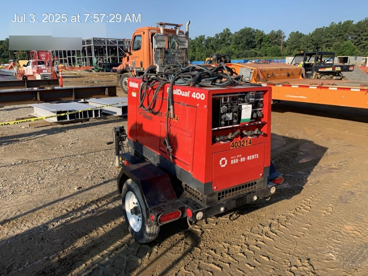 2024 Shindaiwa DGW400MDL Kubota D902 Engine, 23 HP, Dual Op Welder, Wire, Arc, Droop Stick, Tig, and CC Stick Functionality, Simulphase, 3 Phase and 1 Phase Gen Output, Single Axle NB Trlr, Slr Trckl Chrg 12V 12W, Fire Ext