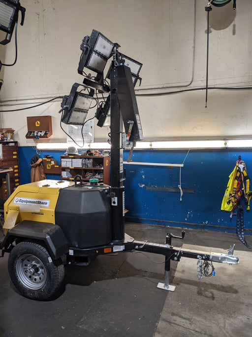 2021 Allmand NLV3GR (4) LED Light Fixture 350W, 23' Vertical Mast, 3kW Prime, Towable, Deep Sea L401, Leveling Jacks, Yanmar T4F 5.8hp