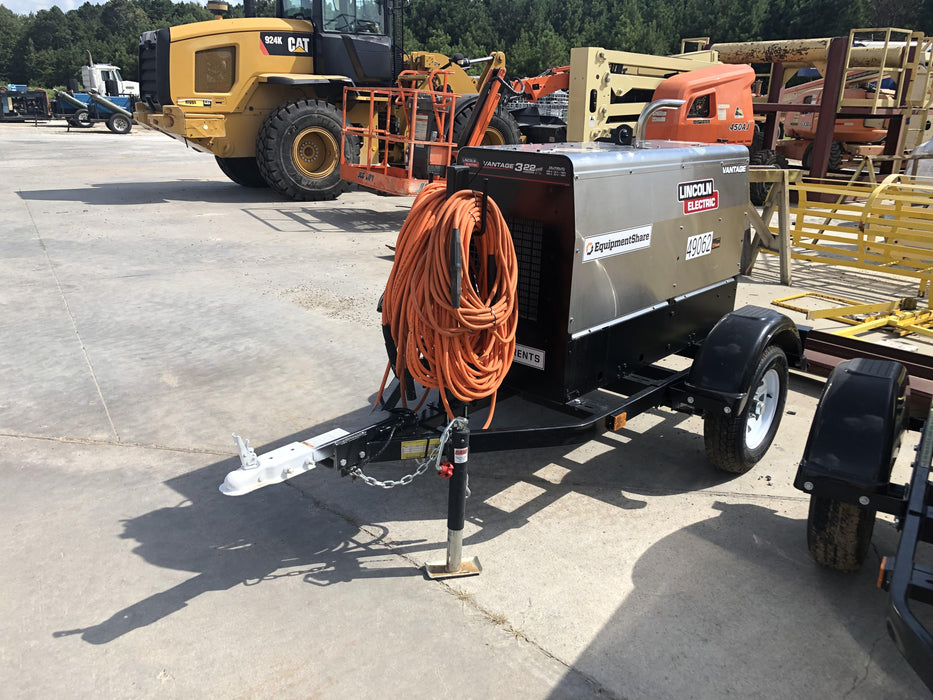 2019 Lincoln Electric Vantage 322 Ready-Pak 3, Two Wheel Trailer, Fender and Light Kit, Cable Rack
