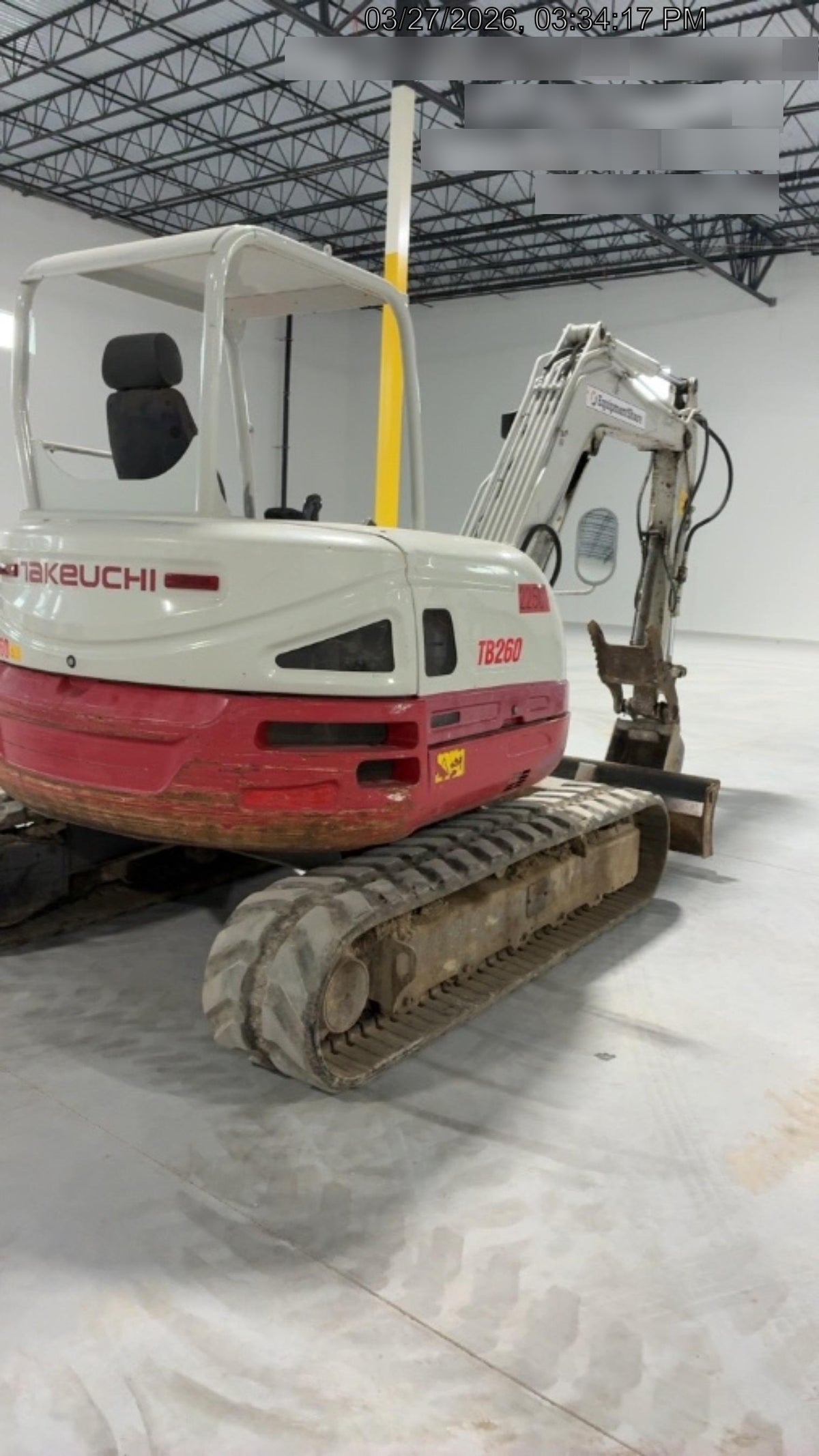 2019 Takeuchi TB260 Takeuchi TB260 Canopy w/Rubber Tracks, Auxiliary Hydraulics, Standard Blade, Manual QC