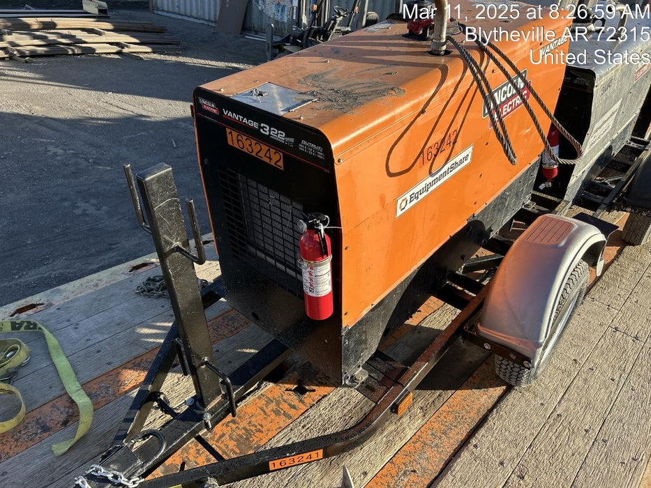 2021 Lincoln Electric Vantage 322 Vantage 322 Ready Pak 3 w/ Decals, ORANGE (includes trailer, cable rack, fender light kit) NO Telematics