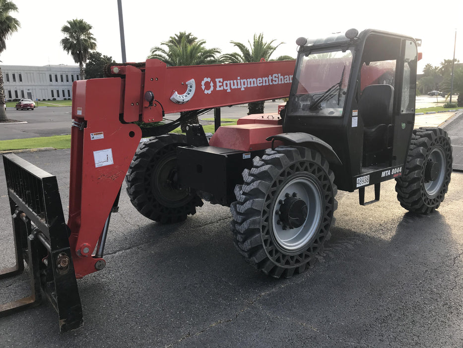 2020 Manitou MTA8044 74hp T4F, Cab/Heat/Air, Cab and Boom LED work lights, Auxiliary Hydraulics, Solid Tires, Amber strobe, Lift Hook w/66" Carriage, 60" Forks