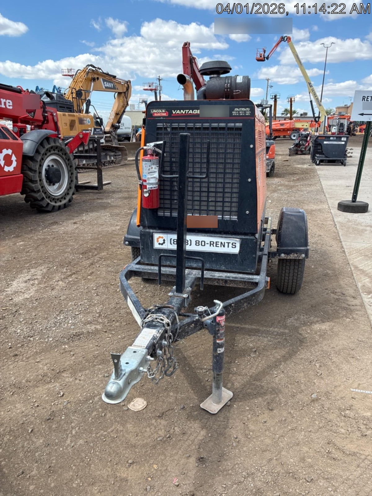 2021 Lincoln Electric Vantage 549X Ready Pak 3, ORANGE (includes trailer, cable rack, fender light kit)