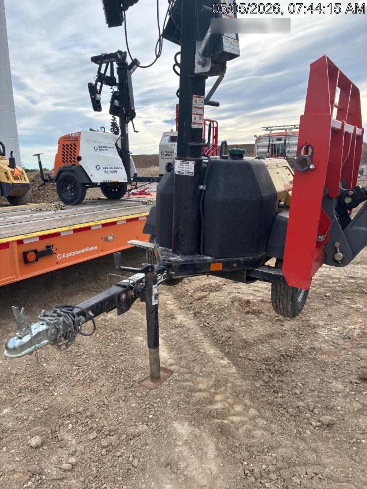 2022 Allmand NLV3GR (4) LED Light Fixture 350W, 23' Vertical Mast, 3kW Prime, Towable, Deep Sea L401, Leveling Jacks, Yanmar T4F 5.8hp