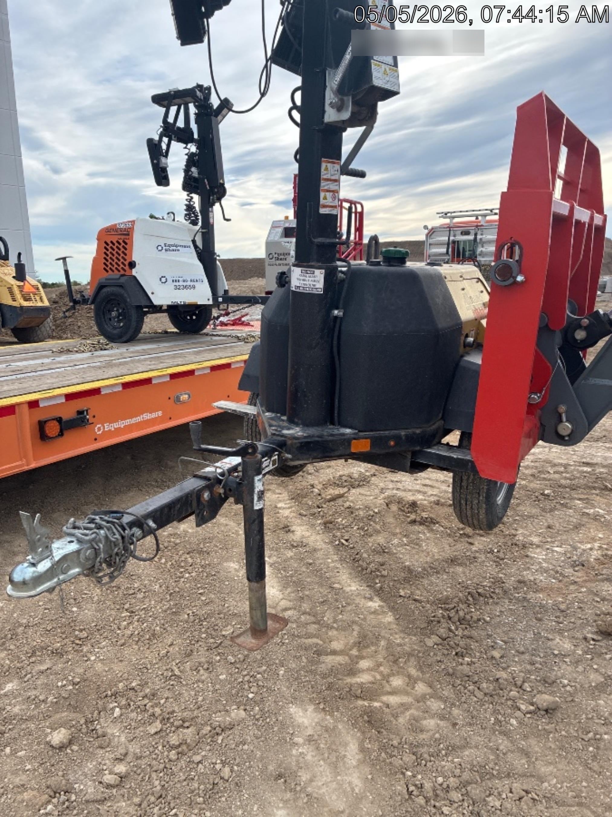 2022 Allmand NLV3GR (4) LED Light Fixture 350W, 23' Vertical Mast, 3kW Prime, Towable, Deep Sea L401, Leveling Jacks, Yanmar T4F 5.8hp