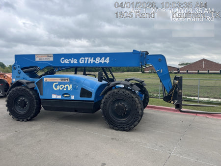 2018 Genie GTH-844 Genie GTH-844D w/Open ROPS, Solid Tires, Work Light/Beacon, 60" Carriage and Forks