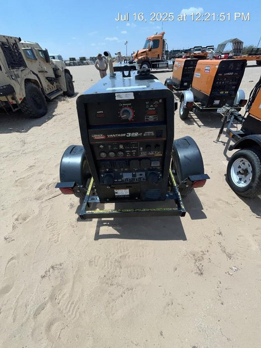 2019 Lincoln Electric Vantage 322 Welder Ready-Pak 3, Two wheel trailer, Fender and Light kit, Cable Rack