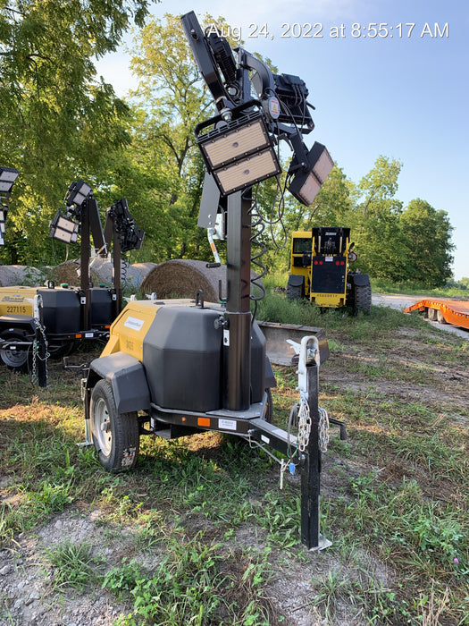 2022 Allmand NLV3GR (4) LED Light Fixture 350W, 23' Vertical Mast, 3kW Prime, Towable, Deep Sea L401, Leveling Jacks, Yanmar T4F 5.8hp