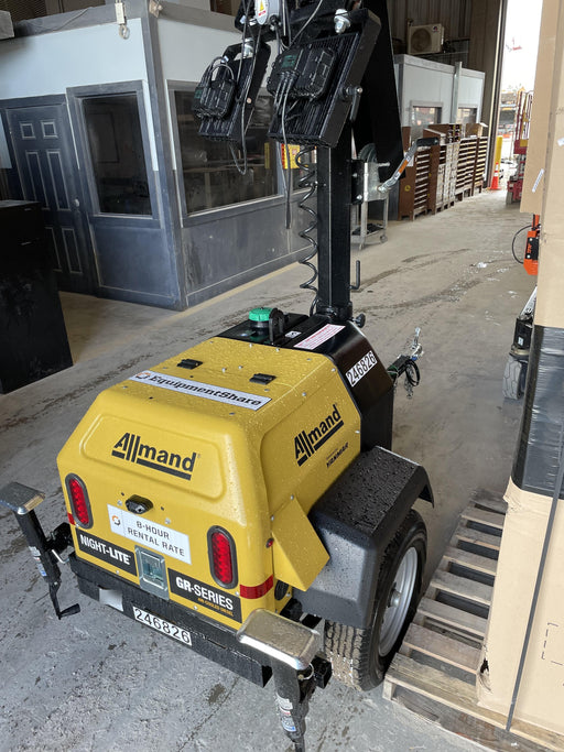 2022 Allmand NLV3GR (4) LED Light Fixture 350W, 23' Vertical Mast, 3kW Prime, Towable, ES Decals, T3