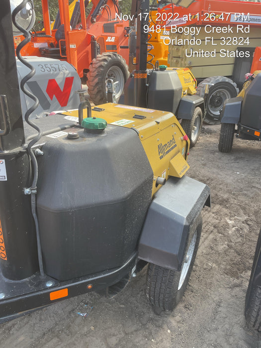 2022 Allmand NLV3GR (4) LED Light Fixture 350W, 23' Vertical Mast, 3kW Prime, Towable