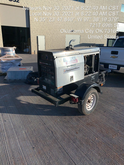 2019 Lincoln Electric Vantage 322 Ready-Pak 3, Two Wheel Trailer, Fender and Light Kit, Cable Rack