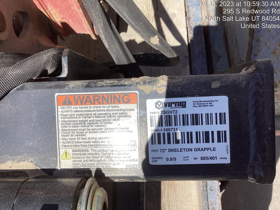 2022 TAKEUCHI 72" Skeleton Grapple Bucket - Takeuchi