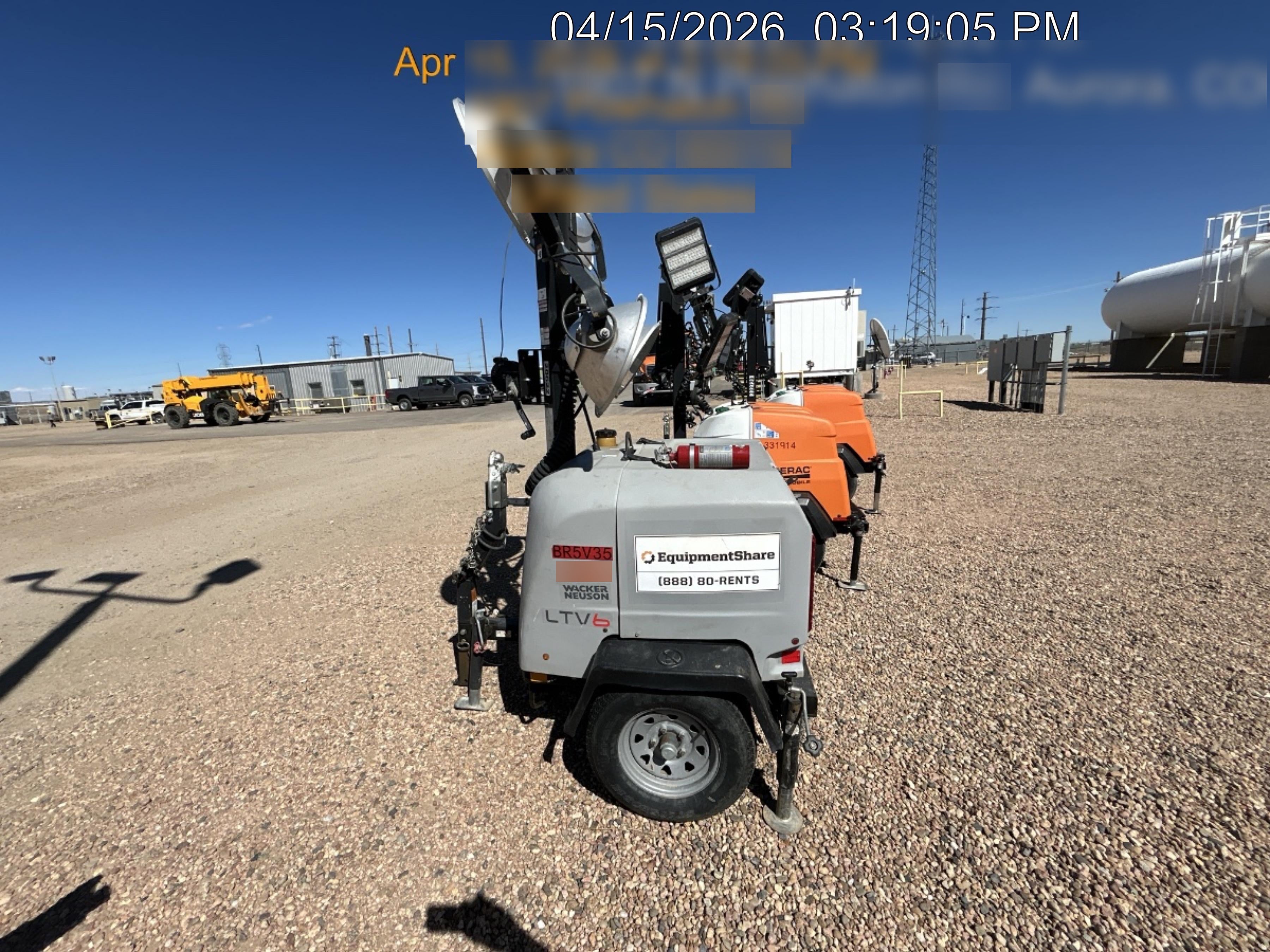 2018 Wacker Neuson LTV6L-MH Wacker Neuson LTV6L Mobile Light Tower w/Fuel Level Sensor Installed