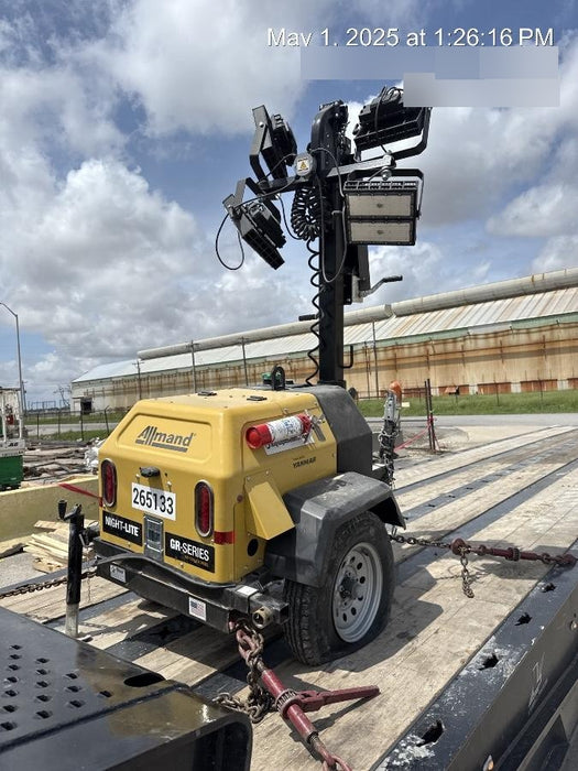 2022 Allmand NLV3GR (4) LED Light Fixture 350W, 23' Vertical Mast, 3kW Prime, Towable, ES Decals, T3