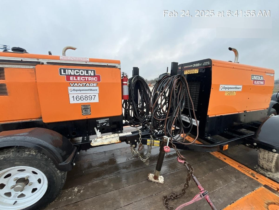 2021 Lincoln Electric Vantage 322 Vantage 322 Ready Pak 3 w/ Decals, ORANGE (includes trailer, cable rack, fender light kit) NO Telematics