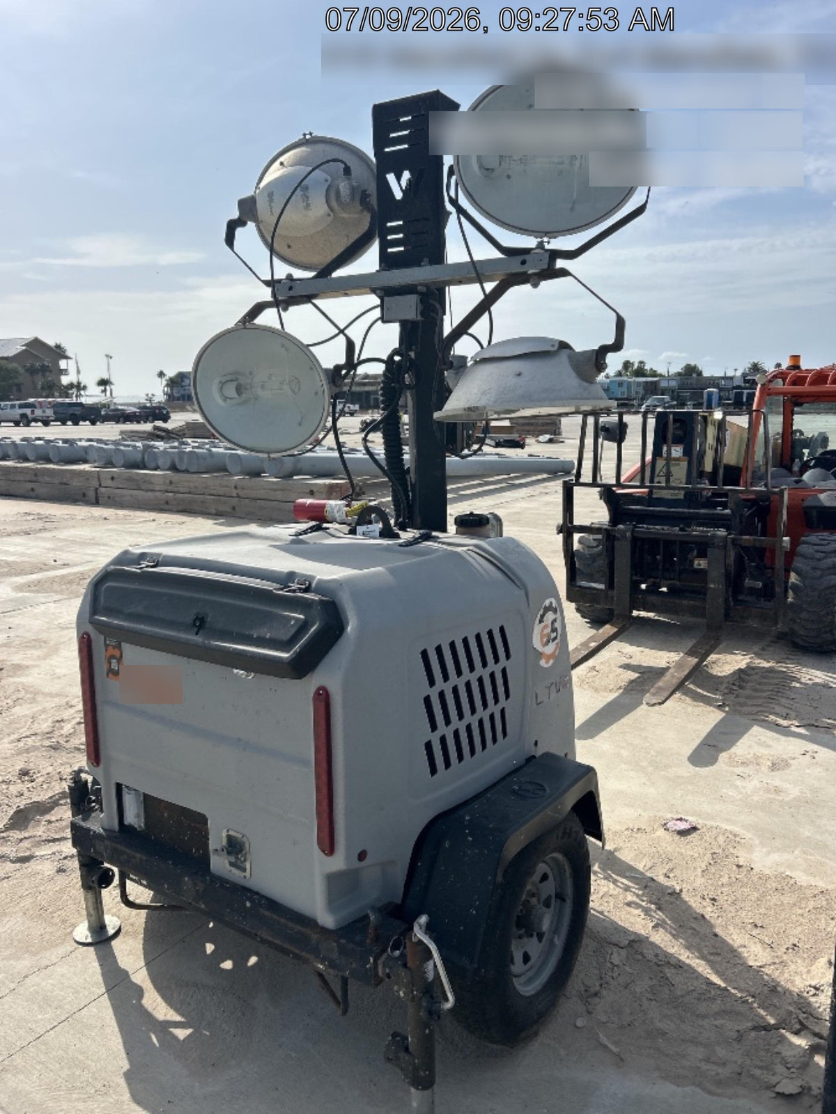 2018 Wacker Neuson LTV6L-MH LTV6L Mobile Light Tower w/Fuel Level Sensor Installed