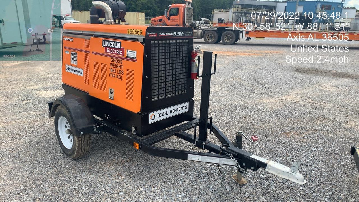 2021 Lincoln Electric Vantage 549X Ready Pak 3, ORANGE (includes trailer, cable rack, fender light kit)