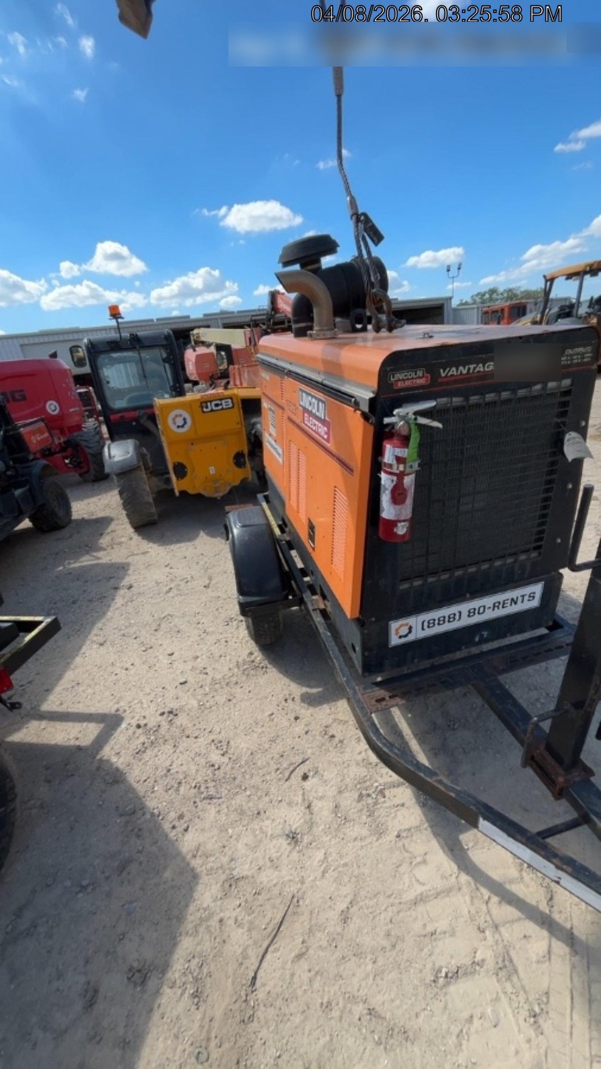 2021 Lincoln Electric Vantage 549X Ready Pak 3, ORANGE (includes trailer, cable rack, fender light kit)