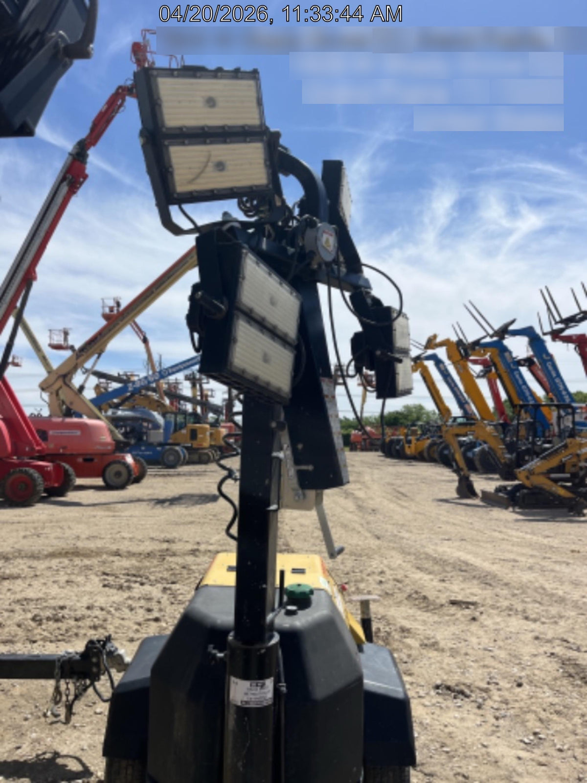 2022 Allmand NLV3GR (4) LED Light Fixture 350W, 23' Vertical Mast, 3kW Prime, Towable, Deep Sea L401, Leveling Jacks, Yanmar T4F 5.8hp