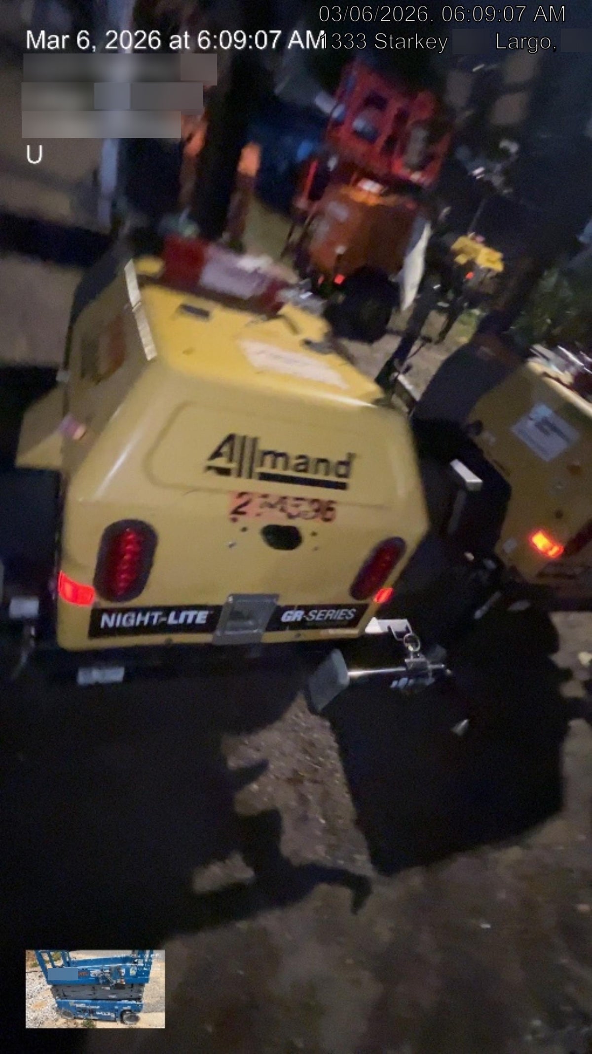 2022 Allmand NLV3GR (4) LED Light Fixture 350W, 23' Vertical Mast, 3kW Prime, Towable, Deep Sea L401, Leveling Jacks, Yanmar T4F 5.8hp
