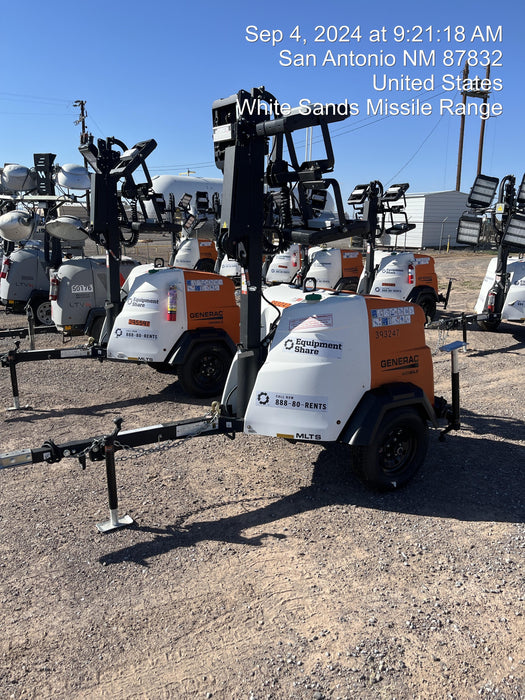 2024 Generac MLT2 Diesel, Flex Switch 120V Input, Powerzone Controller, 
(4) 320W LED Lights, 4kW Generator, 39.9 Gal Fuel Tank, 2" Ball, T3