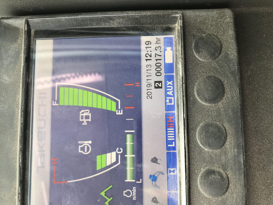 2019 Takeuchi TB290 Cab, AC, Rubber Tracks, Dozer Blade, Travel Alarm, Control Pattern Change Valve, Auxiliary Hydraulics w/18" Quick Coupler Bucket with teeth, 6.2 cu. ft. capacity/24" Quick Coupler Bucket with teeth, 8.6 cu. ft. capacity/36" Quick Coupler Bucket with teeth, 13.4 cu. ft. capacity, Quick Coupler, Hydraulic Thumb Installed