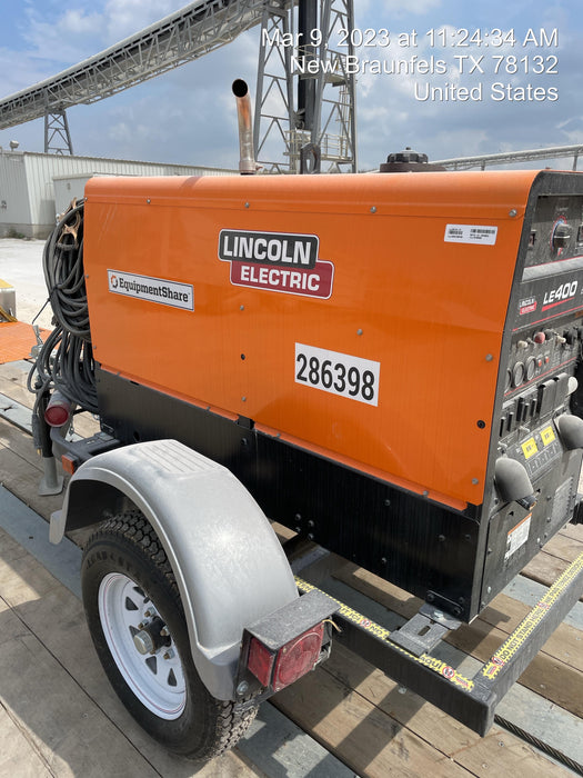 2022 Lincoln Electric LE400 Kubota V1505, Trlr, Cable Rack, Light Kit, ES Decals, T3