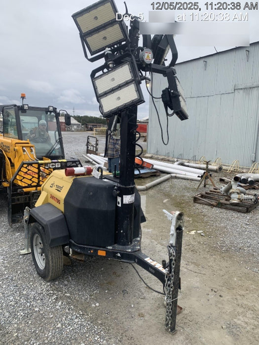 2022 Allmand NLV3GR (4) LED Light Fixture 350W, 23' Vertical Mast, 3kW Prime, Towable, Deep Sea L401, Leveling Jacks, Yanmar T4F 5.8hp