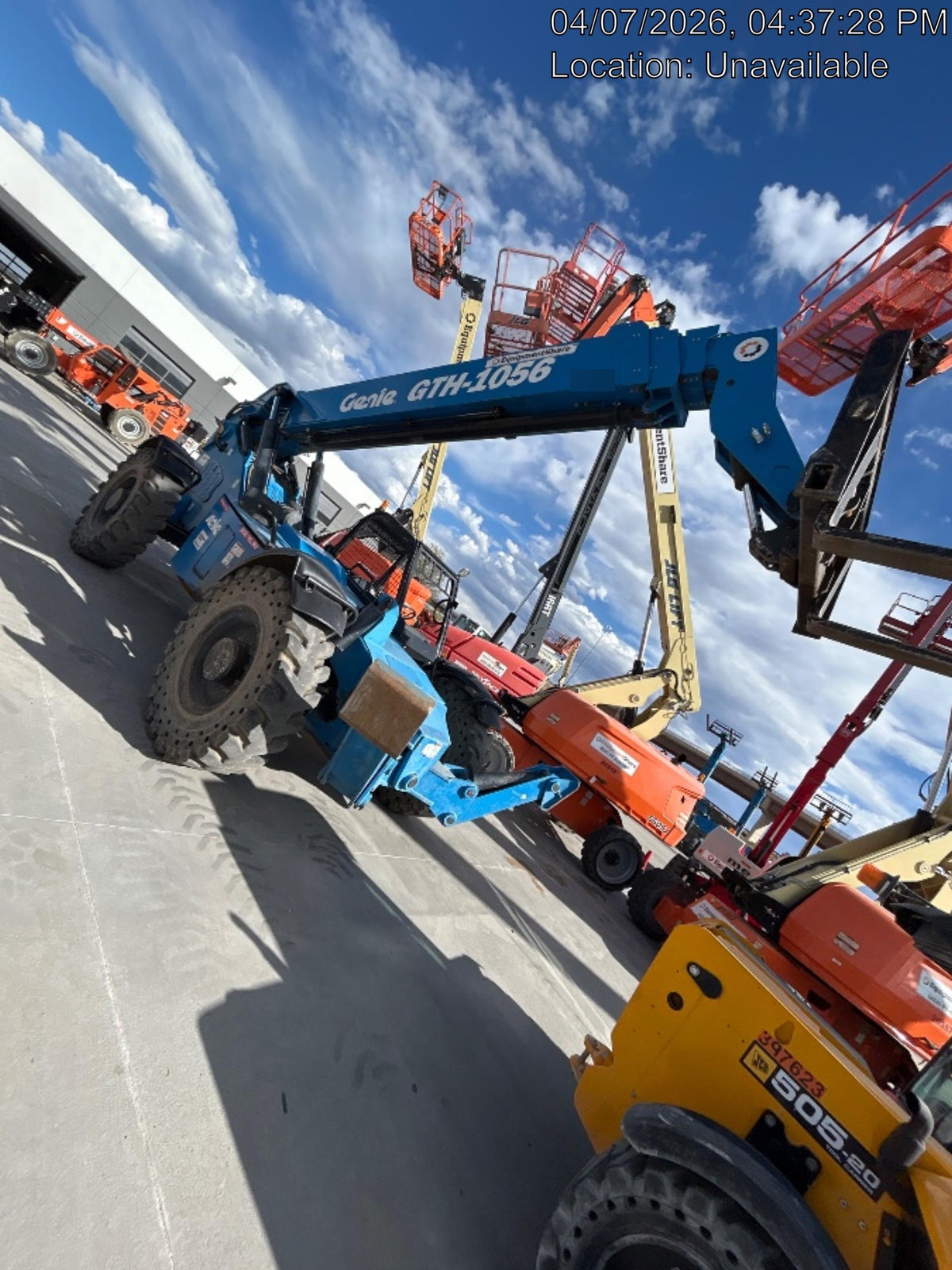 2018 Genie GTH-1056 Genie GTH-1056 w/Open ROPS, Solid Tires, Work Lights, 60" carriage/forks, cab mesh, beacon