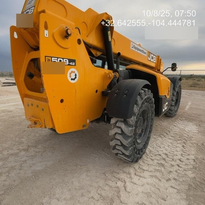 2020 JCB 509-42 Canopy, Solid Tires, Work Lights, Beacon, Aux Hydraulics, Back up Alarm, Lifting Eye, ES Decals