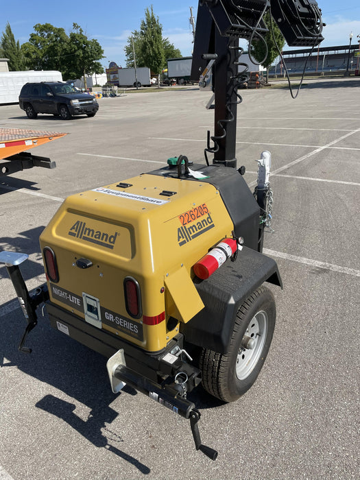 2022 Allmand NLV3GR (4) LED Light Fixture 350W, 23' Vertical Mast, 3kW Prime, Towable, Deep Sea L401, Leveling Jacks, Yanmar T4F 5.8hp