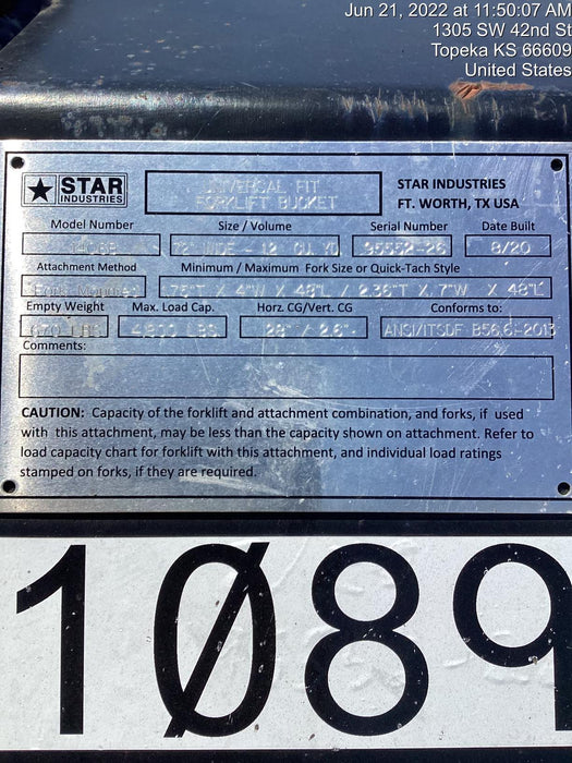 2020 STAR INDUSTRIES 1406B