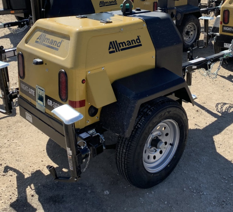 2022 Allmand NLV3GR (4) LED Light Fixture 350W, 23' Vertical Mast, 3kW Prime, Towable, Deep Sea L401, Leveling Jacks, Yanmar T4F 5.8hp