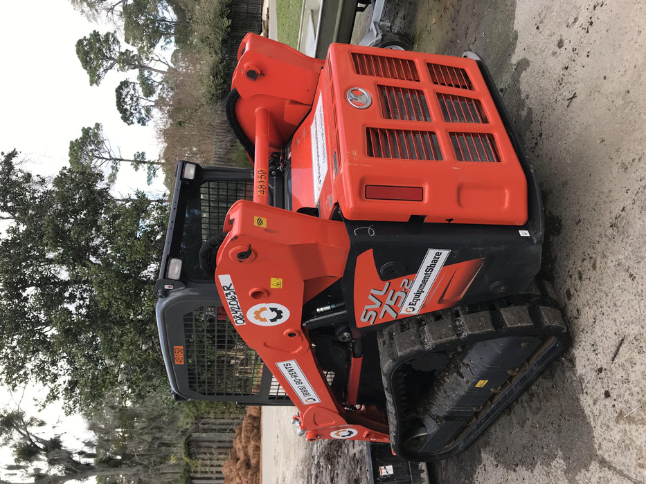 2019 Kubota SVL75-2 Canopy, Standard Tracks, Standard Flow, Manual QC 68" HD w/smooth Cutting Edge