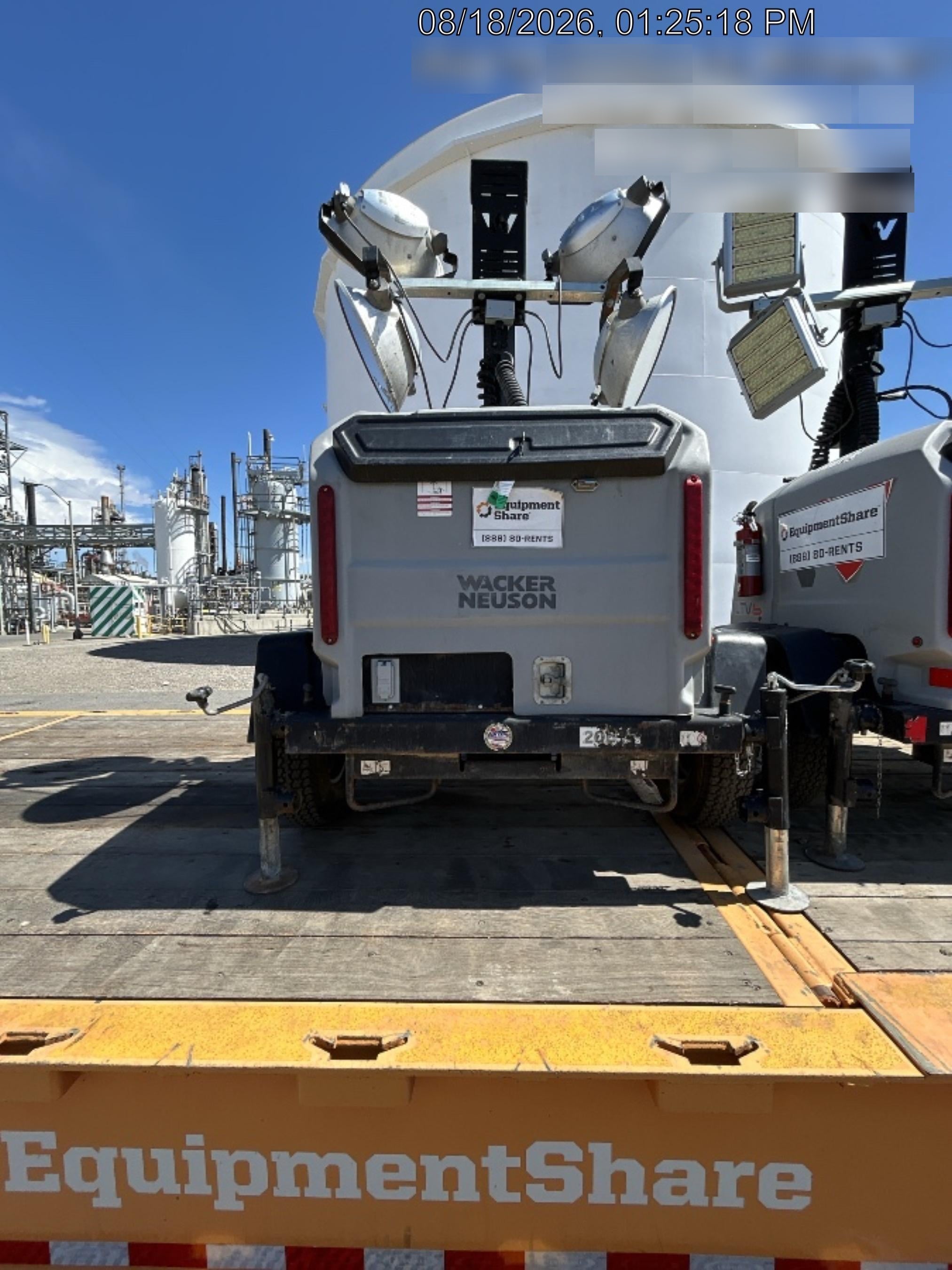 2018 Wacker Neuson LTV6L-MH Wacker Neuson LTV6L Mobile Light Tower w/Fuel Level Sensor Installed