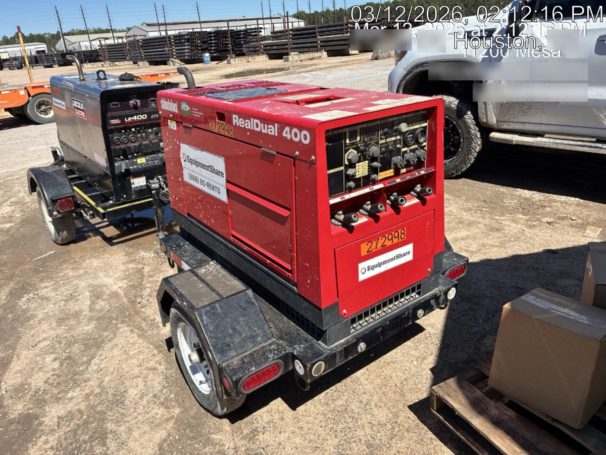 2022 Shindaiwa DGW400MDL Kubota D902 Engine, 23 HP, Dual Op Welder, Wire, Arc, Droop Stick, Tig, and CC Stick Functionality, Simulphase, 3 Phase and 1 Phase Gen Output, Single Axle NB Trlr, Slr Trckl Chrg 12V 12W, Fire Ext