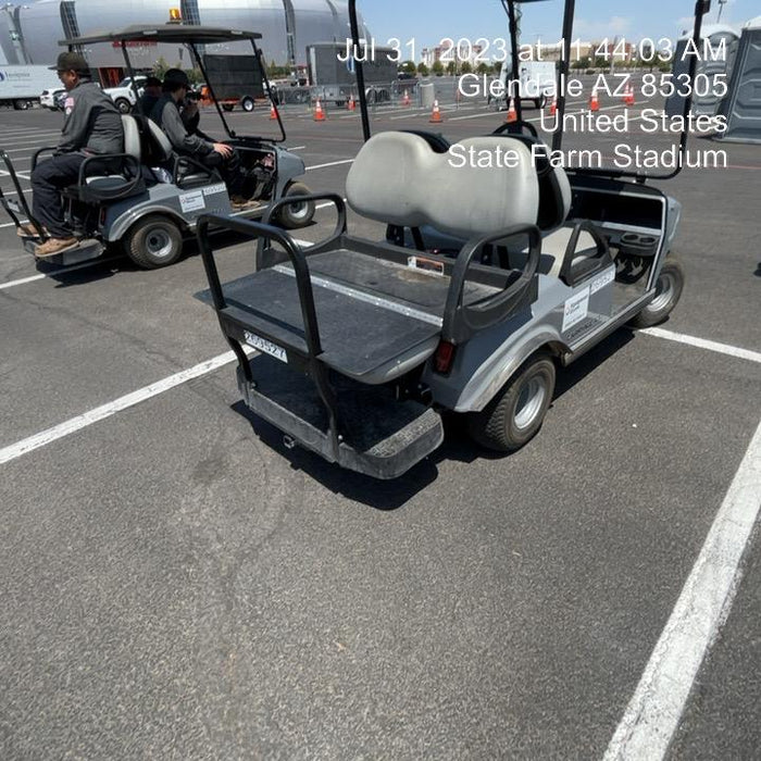 2022 Club Car CA100E Canopy, Fold down Windshield, Beacon, Back up Alarm, All-Trail Trials, HD 8 V Batteries, Trailer Hitch and Ball