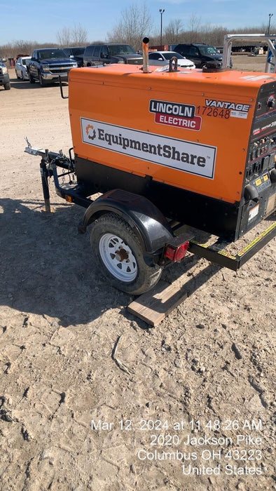 2021 Lincoln Electric Vantage 322 Vantage 322 Ready Pak 3 w/ Decals, ORANGE (includes trailer, cable rack, fender light kit) NO Telematics