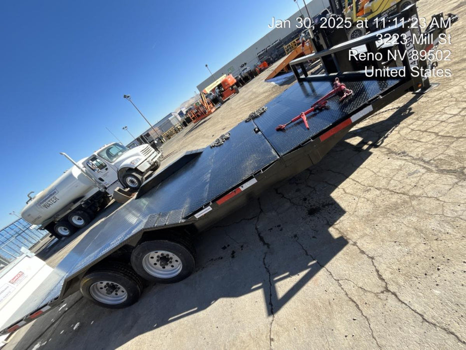 2025 TEXAS PRIDE TRAILERS 21' Lowboy Gravity Tilt Bed 14K Bumper Pull Trailer